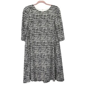 Marimekko AADI Dress Size EU 34 US Small Black Cream Print Cotton Blend